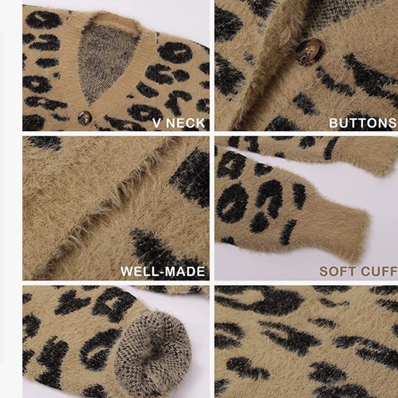 NWT Leopard Print Button Down Cardigan - Picture 2 of 8